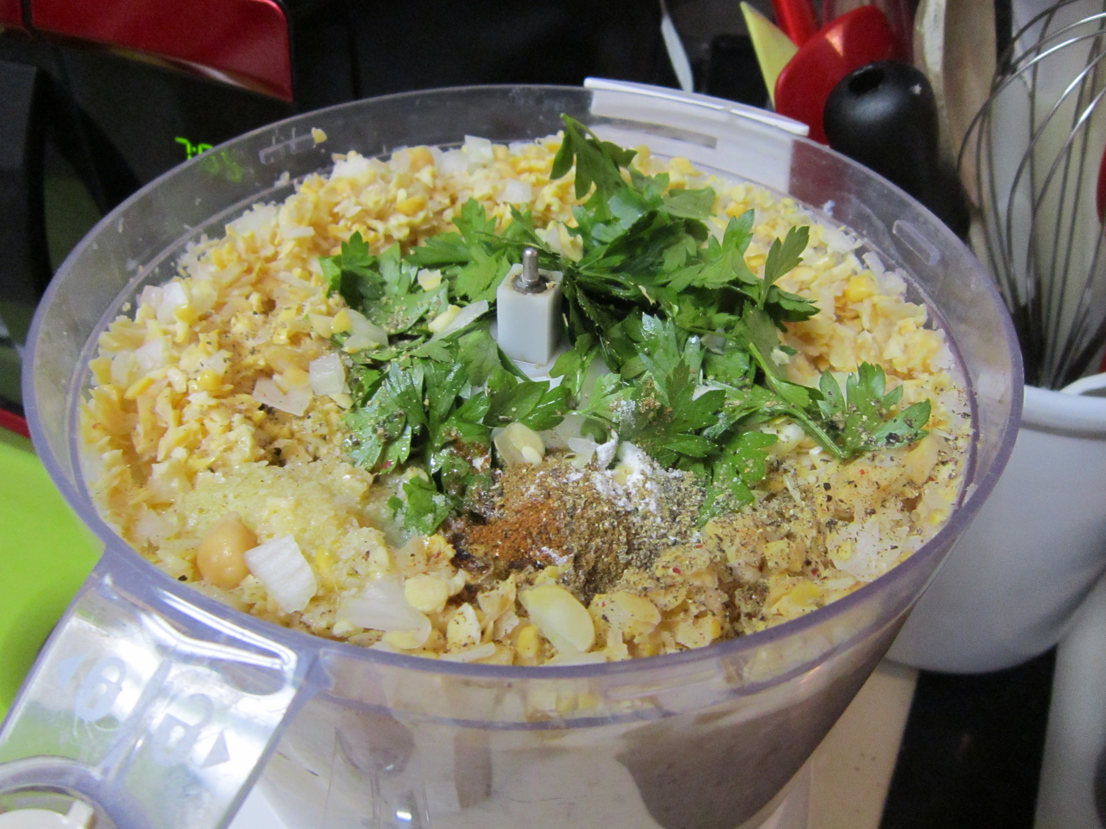 Add the ingredients to the food processor and blitz!