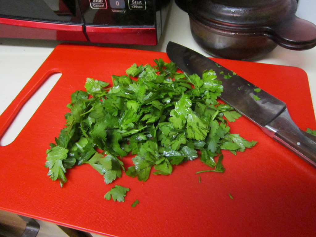 Don't chop too much, the blender will take care of most of it.