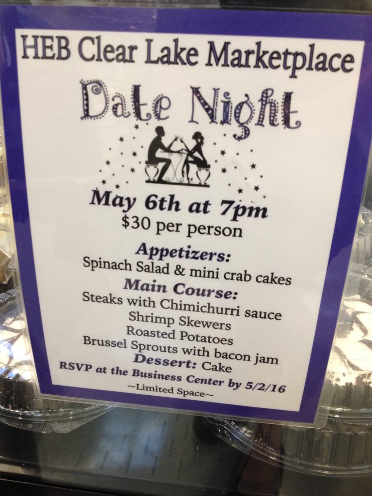 And why not take your date to HEB? 