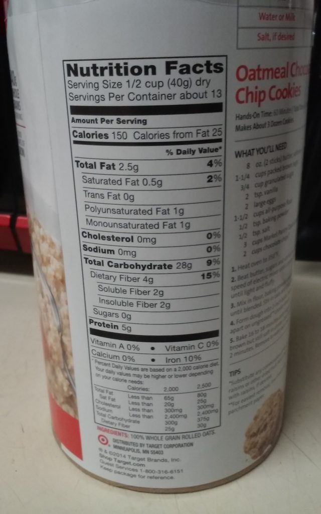See it? 100% oats.