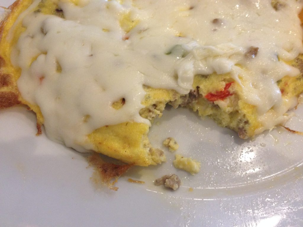 Katies frittata with a bite out of it