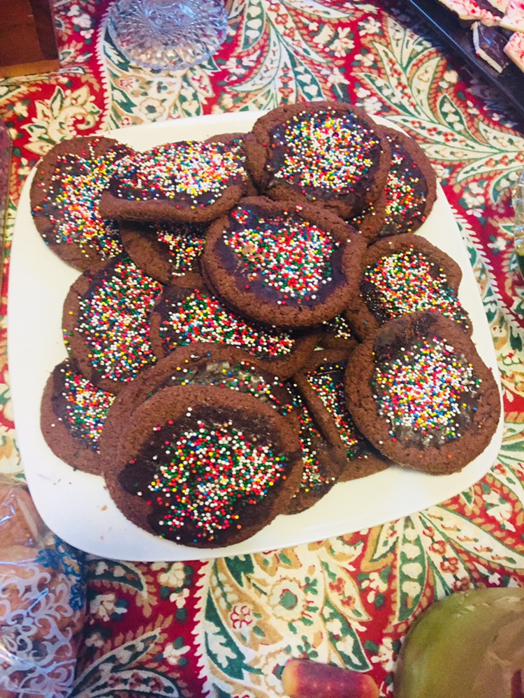Christmas Chocolate Biscuits On A Plate