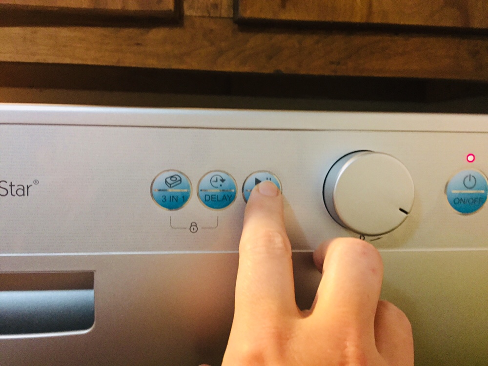 Countertop dishwasher buttons