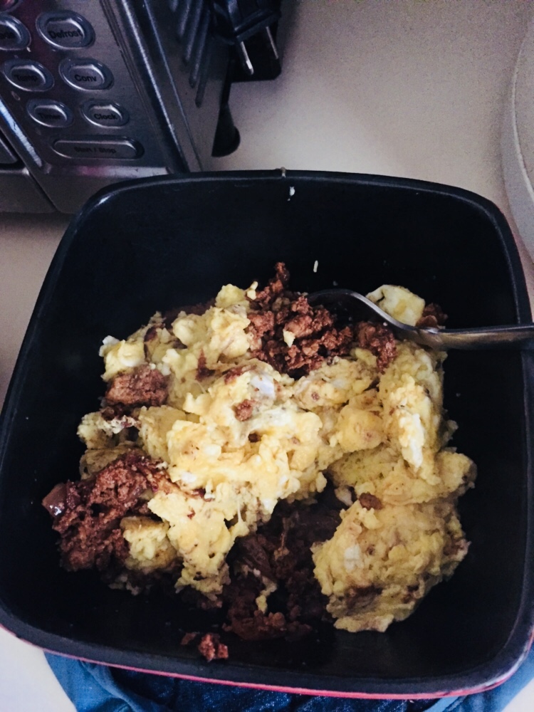 Chorizo with scrambled eggs