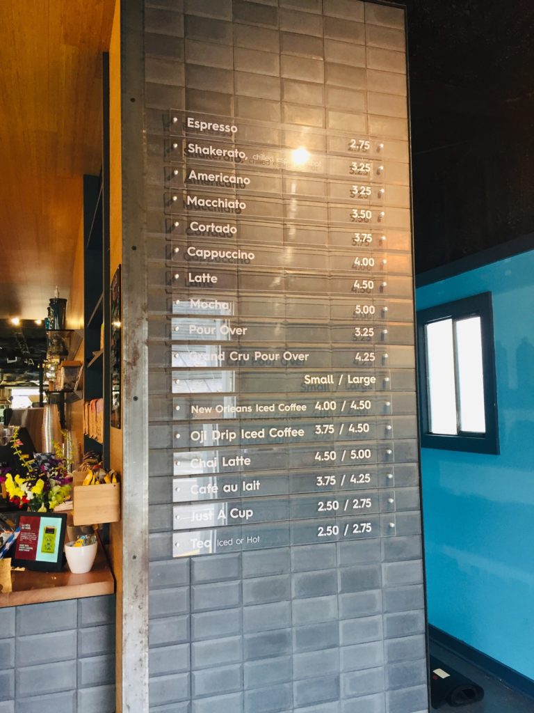 Dining menu