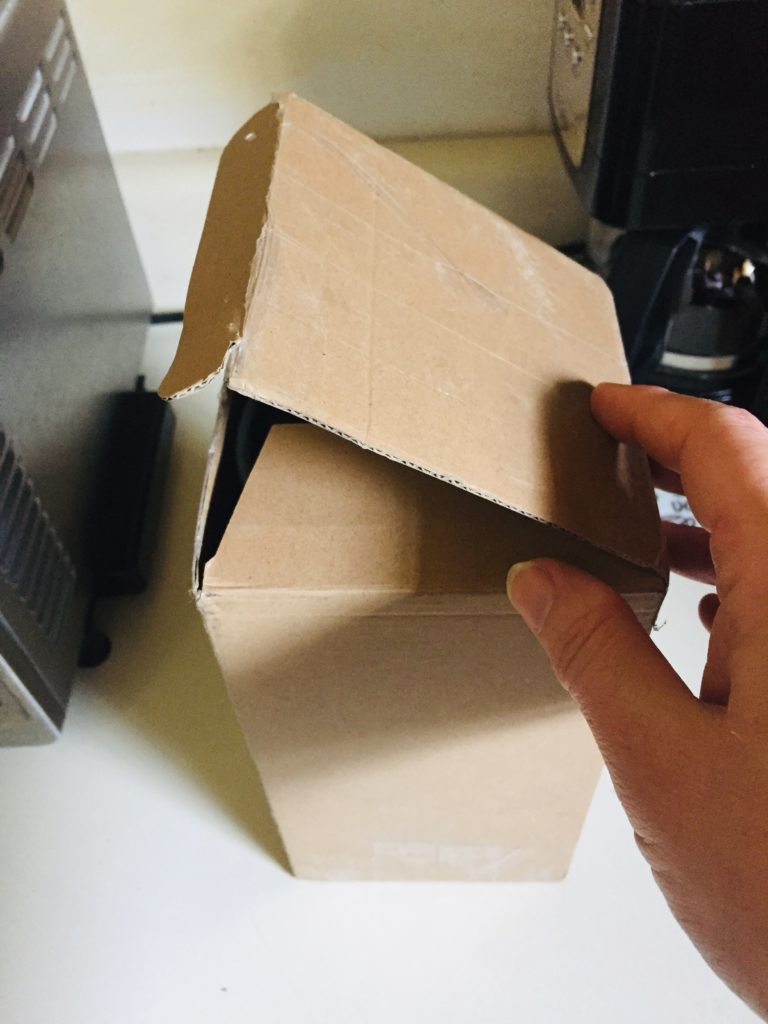 Opening the box to the Barista cup