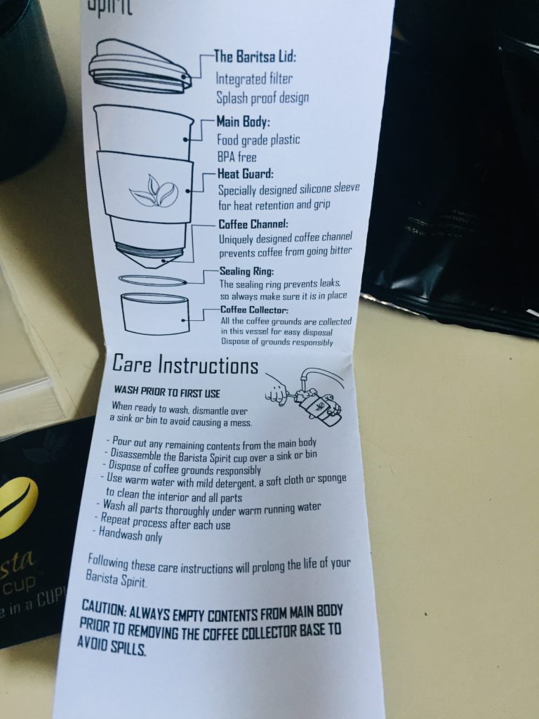 Barista cup instructions
