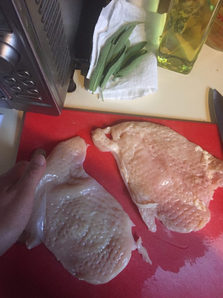 Breast half slices