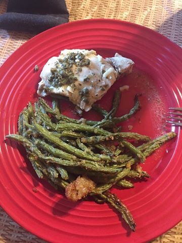 keto baked fish and green beans