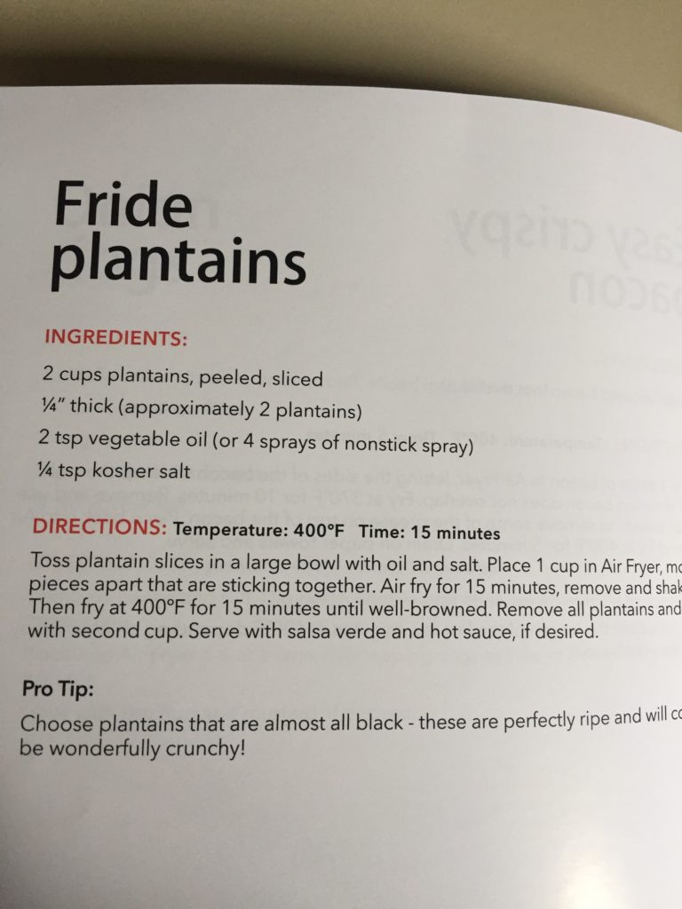 Air fryer Recipe for plantains