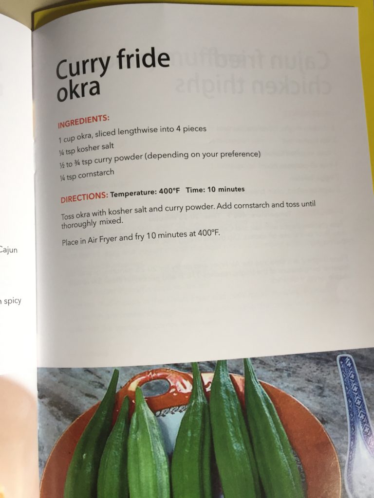 Recipe for curry-fried okra in the air fryer