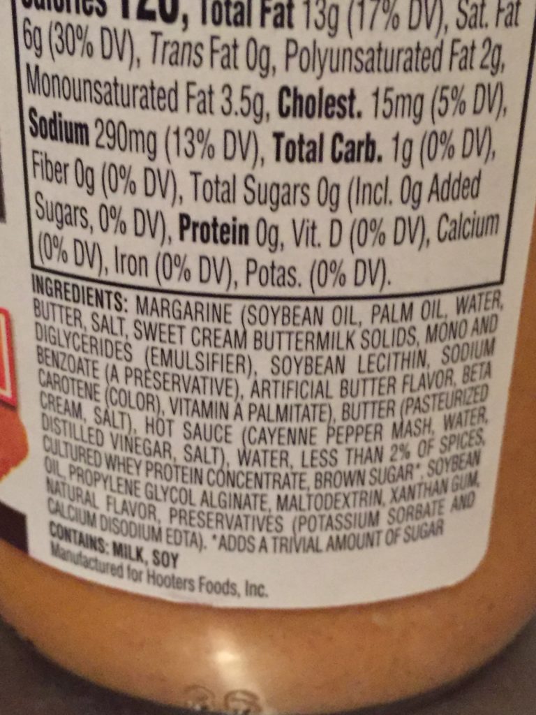 Wing sauce ingredients