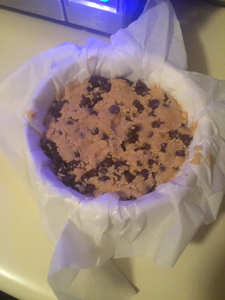 Unbaked cookie ready for the air fryer