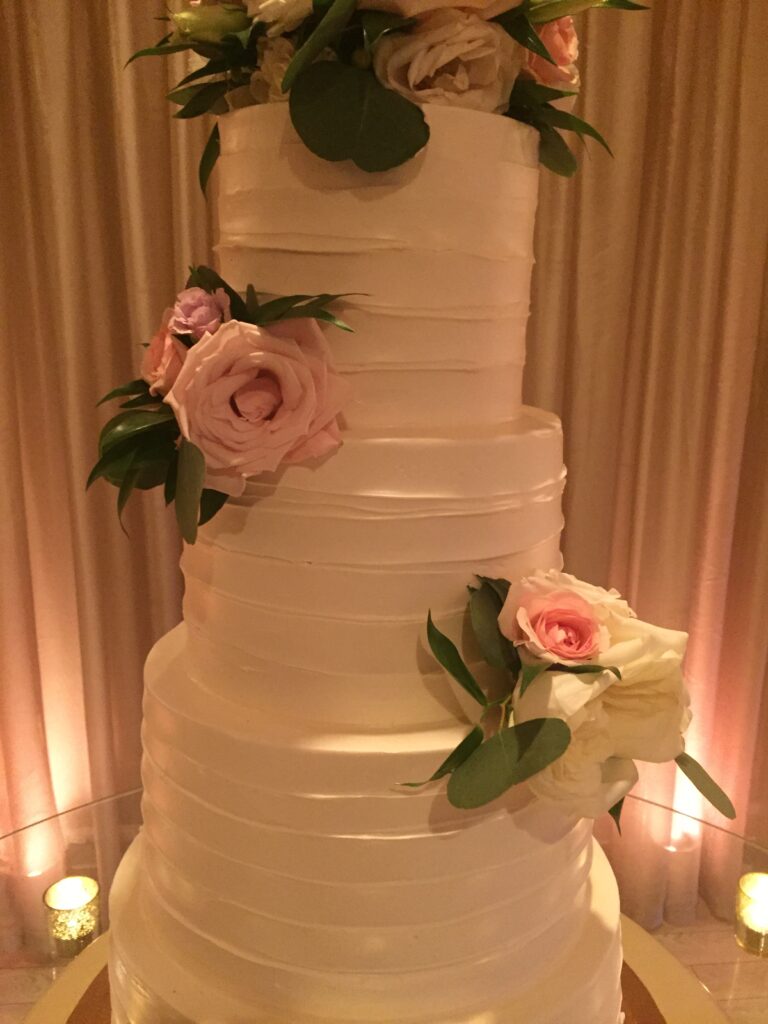 Cake closeup with flowers
