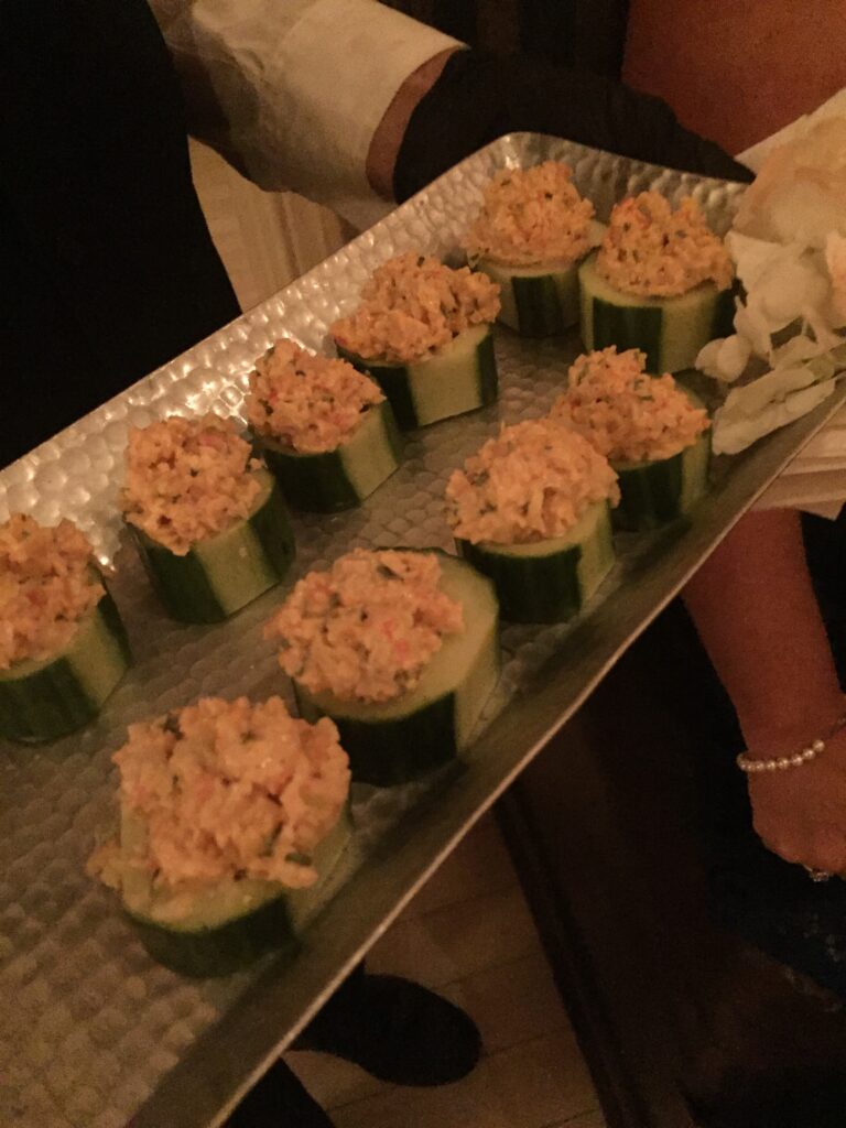 Crab Salad on a cucumber
