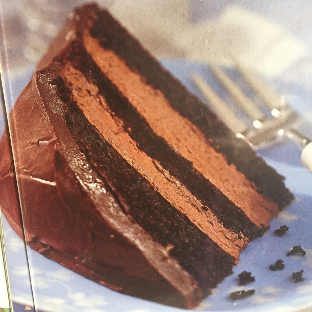 Picture of chocolate cake from cookbook