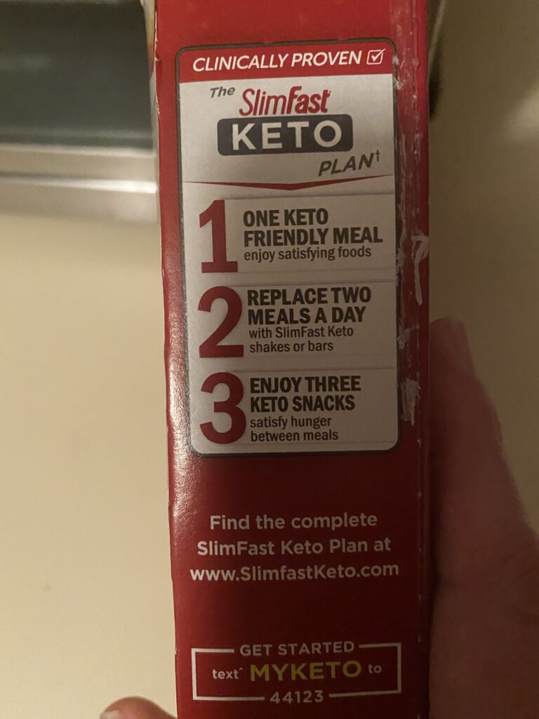 Keto instructions from Slimfast