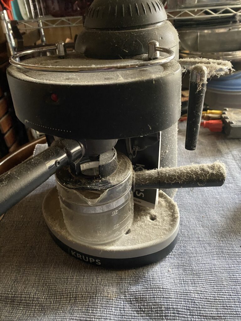 Dusty cappuccino machine