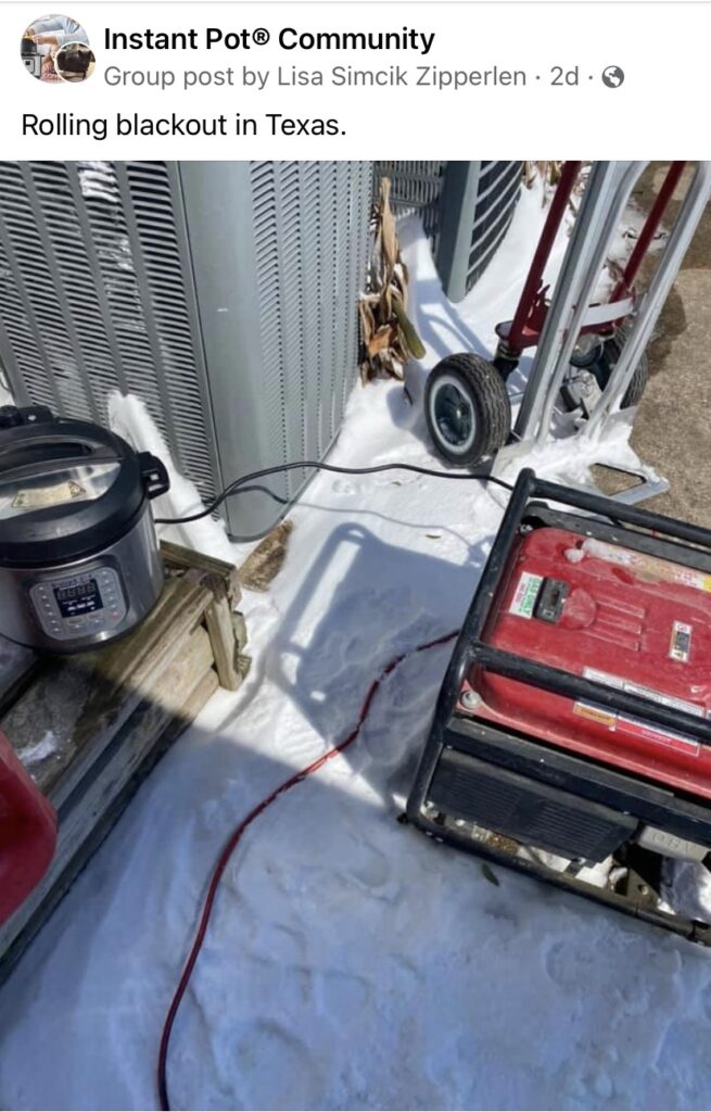Instant Pot Plugged Into Generator
