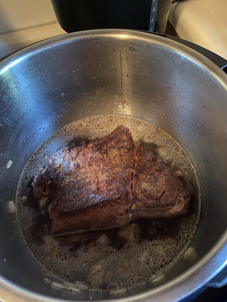 Adding pot roast back into pot