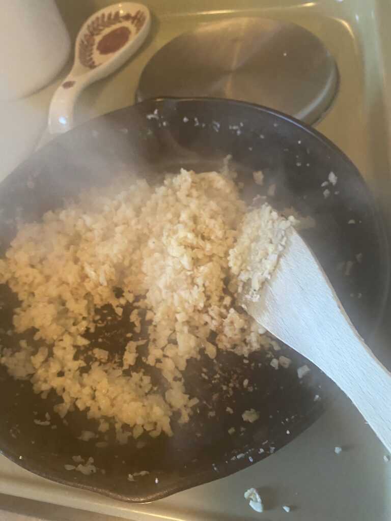 Cooking cauli-rice