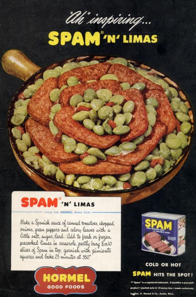 Spam & Lima Bean Recipe from 1946
