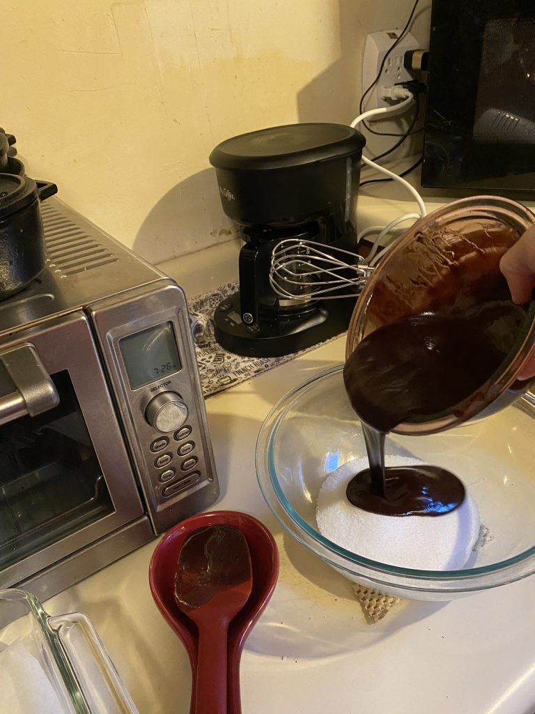 Mixing Chocolate And Sweetener