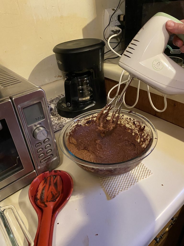 Mixed brownie batter
