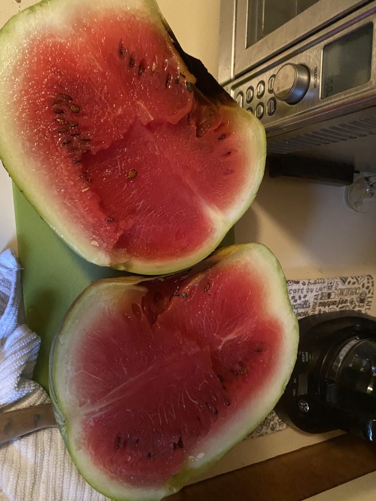 Cut roasted watermelon