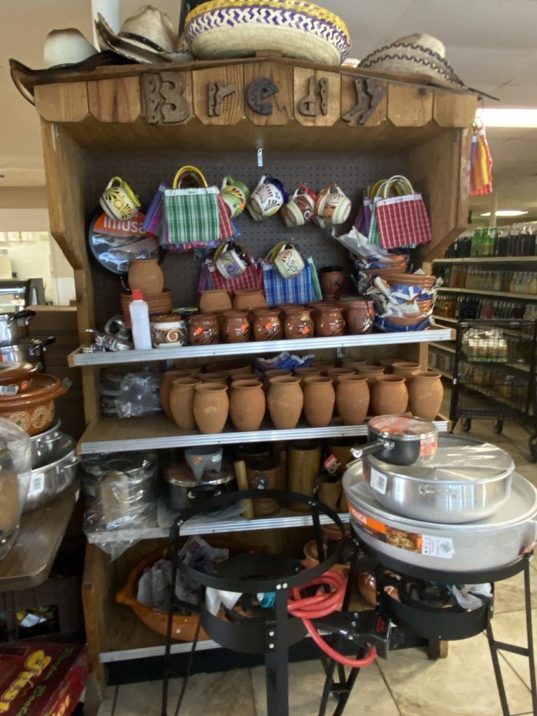 Shelf of Spanish goods