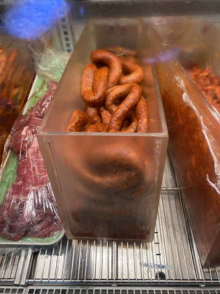 Chorizo Sausage in bin