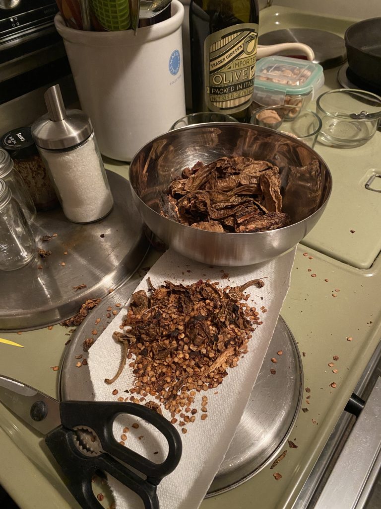 Cut chipotles in bowl
