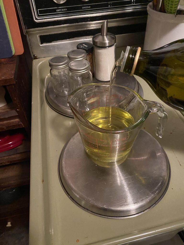 Olive oil, 1.5 cups
