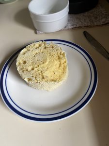 Keto bread round on plate