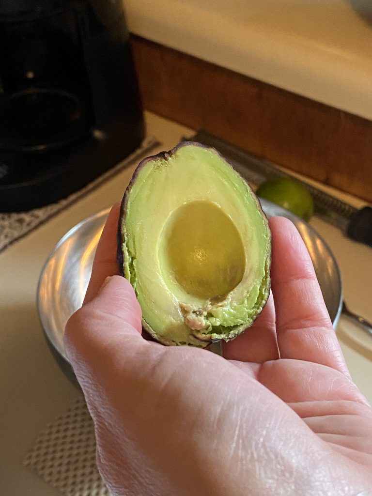 Pitted avocado half