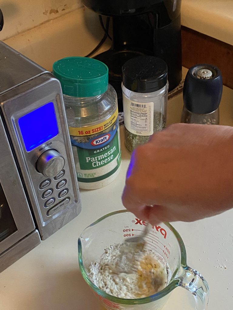 Mixing eggs