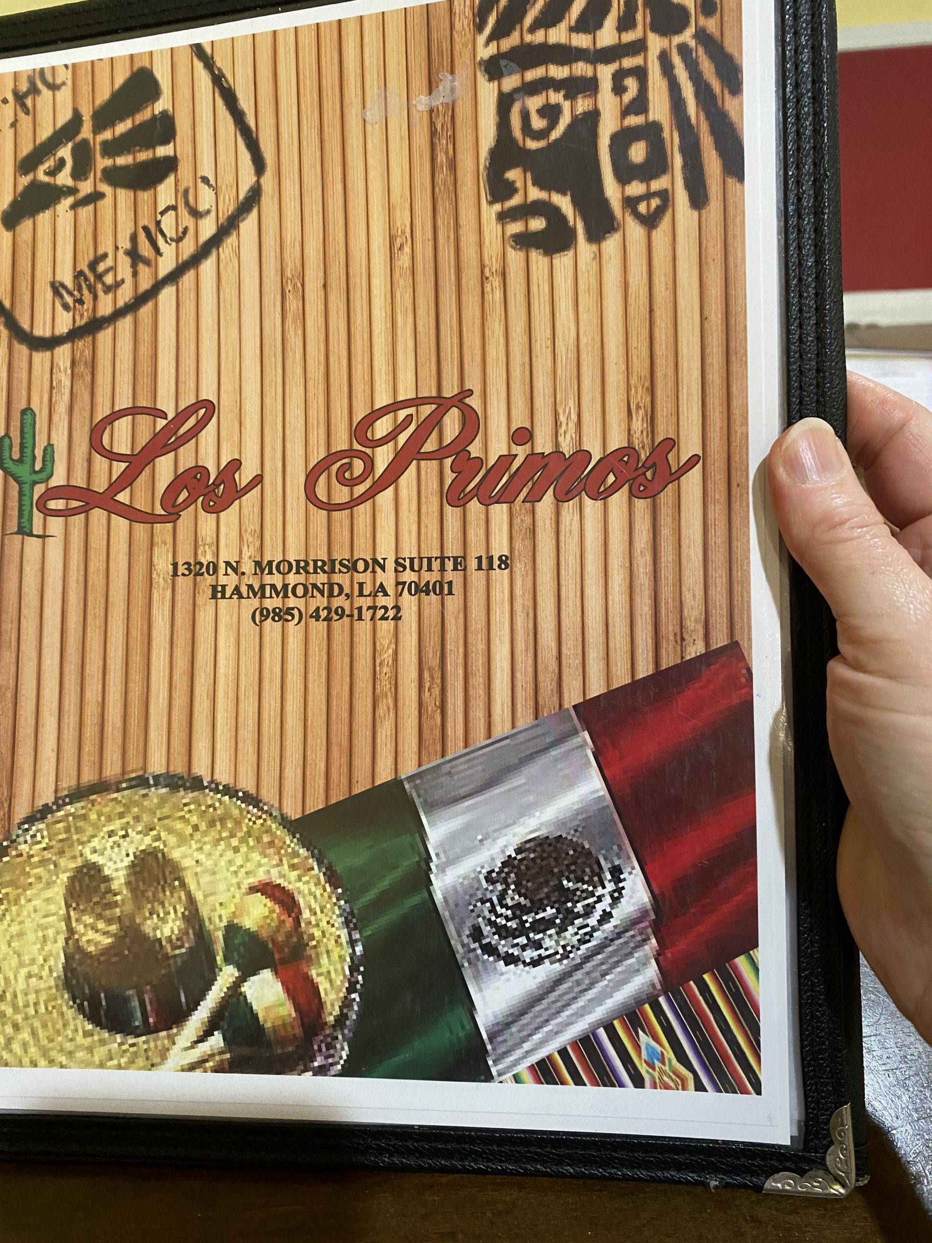 Menu from Los Primos Restaurant