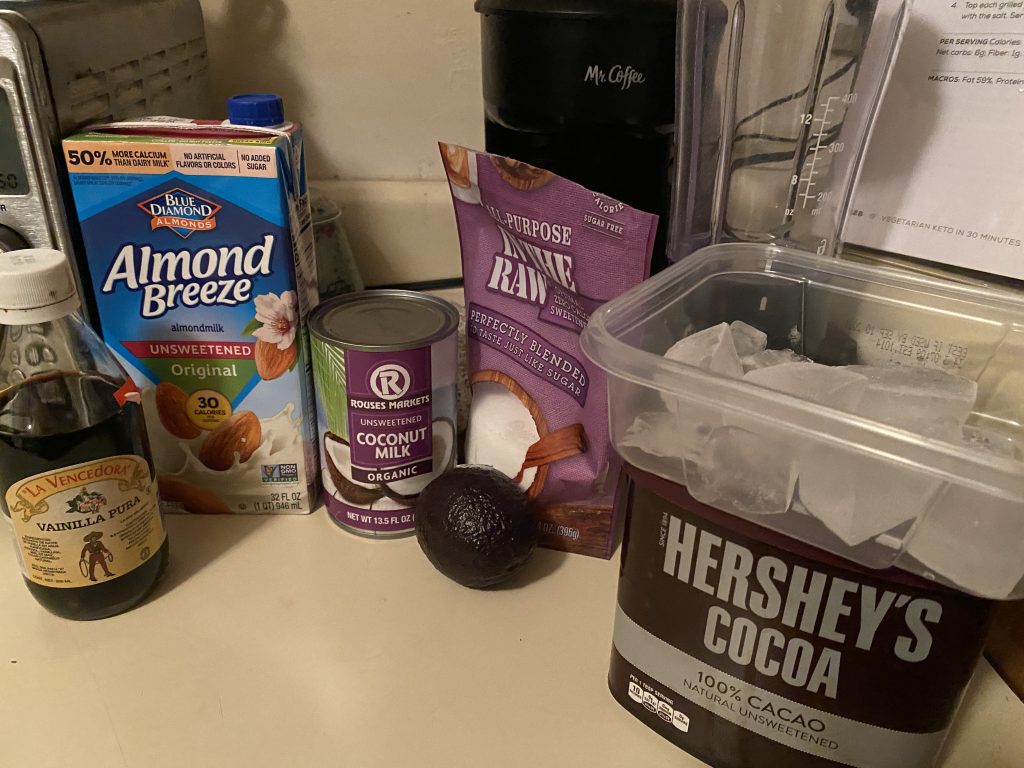 Ingredients for Frozen Hot Chocolate