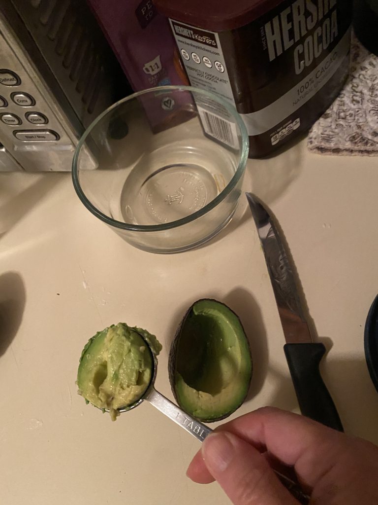 Scooped avocado