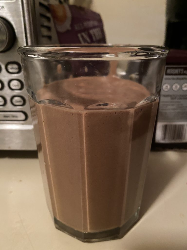 Frozen hot chocolate in glass