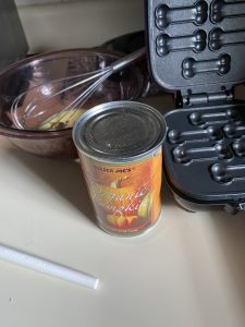 Canned pumpkin with the doggie treat maker