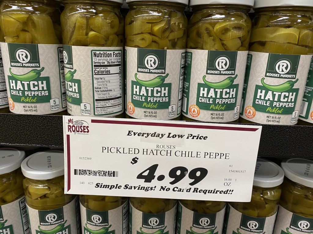 Hatch chiles in jars at Rouses