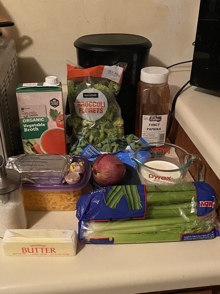 Ingredients for Broccoli Cheese Soup
