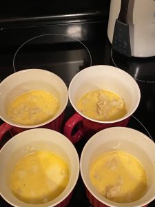 Four bowls of cauli soup
