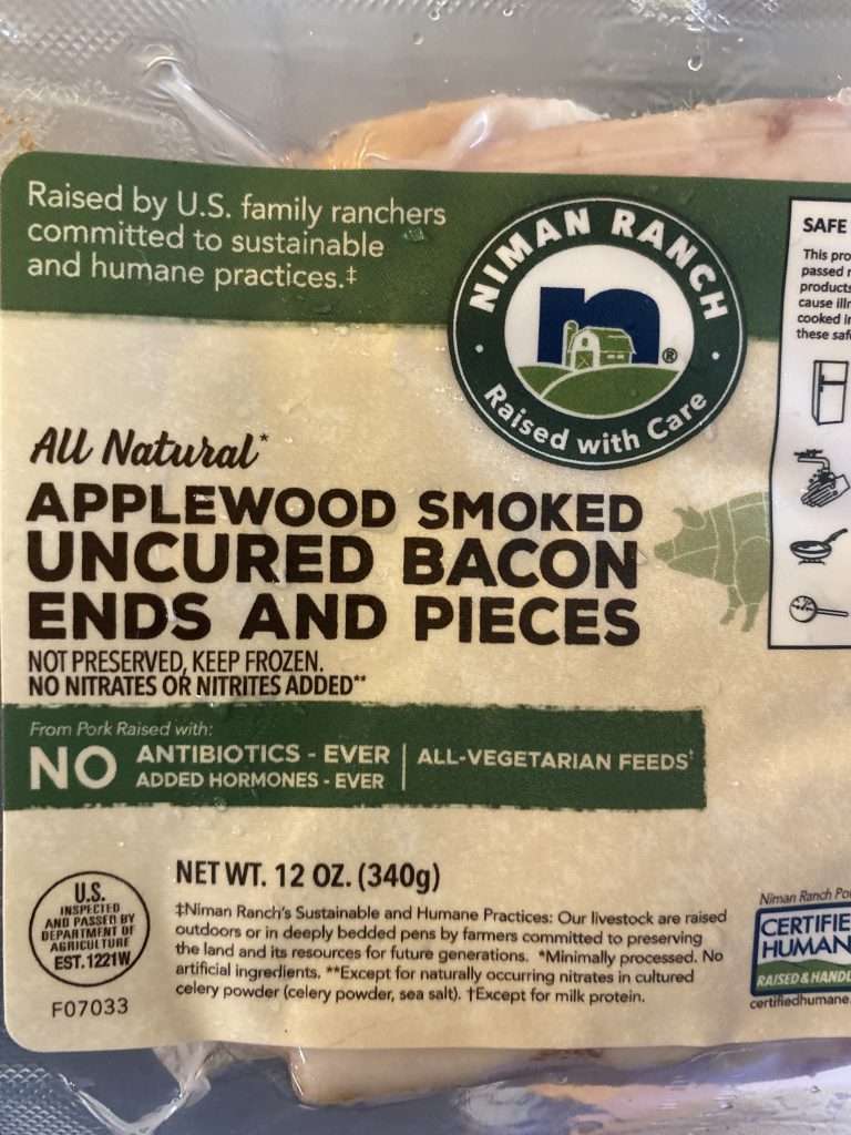 Bacon ends in meat box