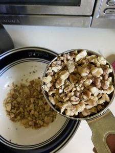 Walnuts cooled in bowl