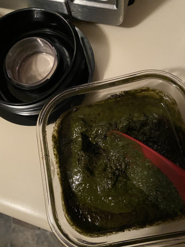 Pesto in freezer container