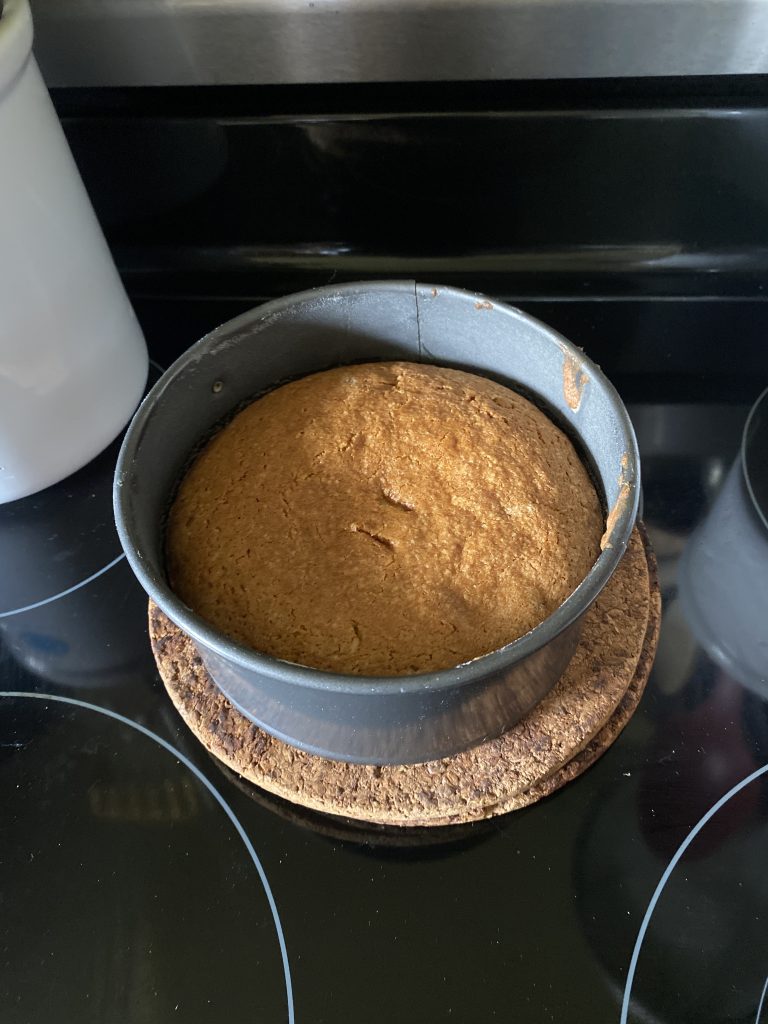 Small yellow cake in a springform pan