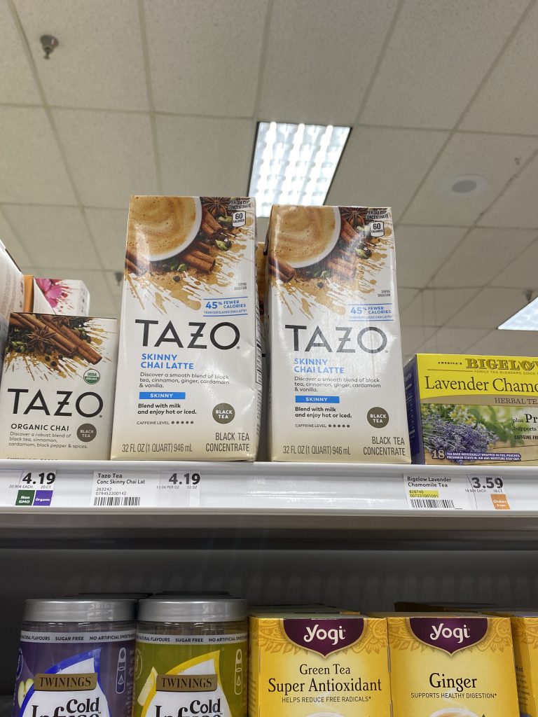 Tazo Chai Latte in a box