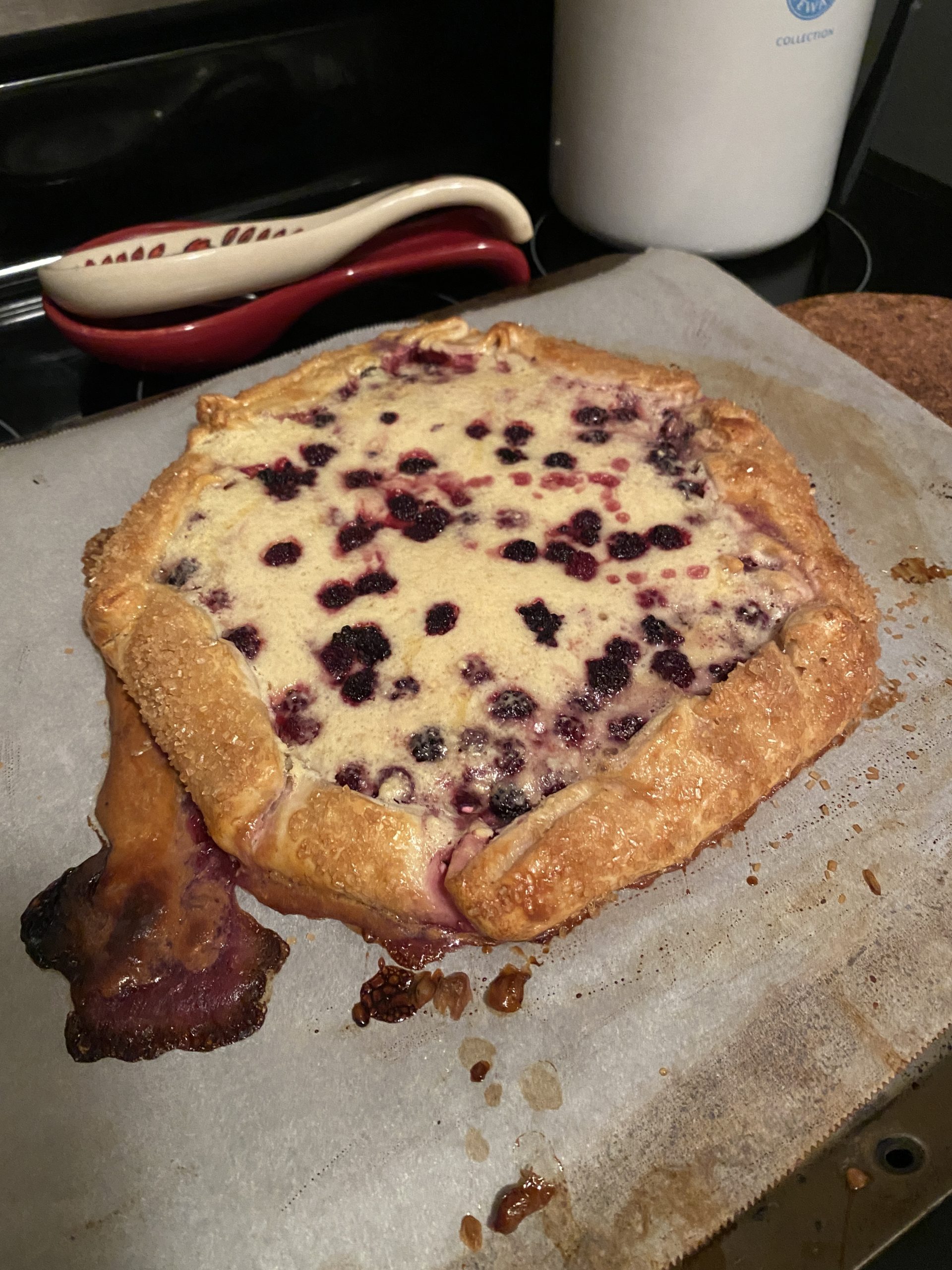 Baked blackberry galette